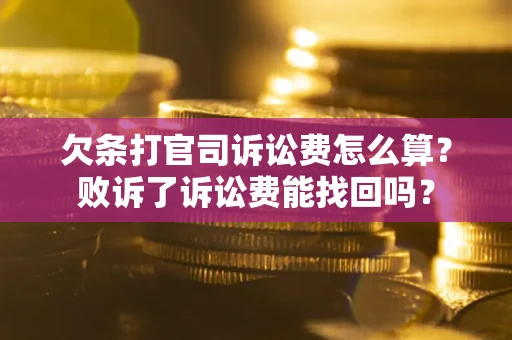 武汉欠条打官司诉讼费怎么算？败诉了诉讼费能找回吗？